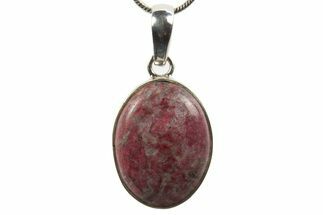 Polished Thulite (Manganian-Zoisite) Pendant (Necklace) - Norway #321502