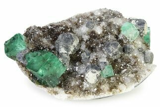 Fluorescent Green Fluorite on Druzy Quartz - England #321112