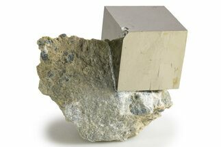 Natural Pyrite Cube In Rock - Navajun, Spain #322137