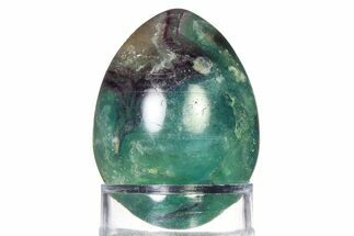 Colorful Polished Fluorite Egg - Fluorescent! #322483