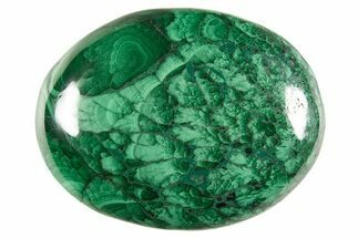 Polished Banded Malachite Palm Stone - DR Congo #321197