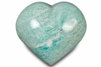 Teal-Blue Polished Amazonite Heart - Madagascar #323086