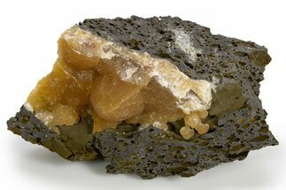 Globular Yellow Calcite Formations on Basalt - Italy #319201