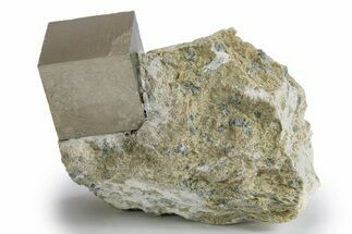 Natural Pyrite Cube In Rock - Navajun, Spain #325026