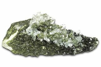Sparkling Dark Green Epidote Crystals with Quartz - Turkey #325079