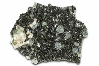 Sparkling Dark Green Epidote Crystals with Quartz - Turkey #325083