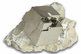 Natural Pyrite Cube In Rock - Navajun, Spain #325011
