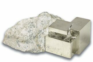 Natural Pyrite Cube Cluster In Rock - Navajun, Spain #325017