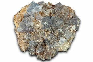Blue Cubic Fluorite Crystals on Quartz - New Mexico #326172