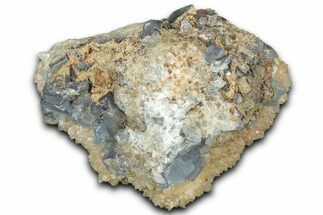 Blue Cubic Fluorite Crystals on Quartz - New Mexico #326176