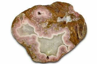 Unusual, Polished Banded Agate Nodule - Kerrouchen, Morocco #326529
