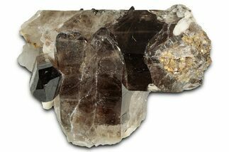 Lustrous Aegirine & Smoky Quartz Crystals with Feldspar - Malawi #326646