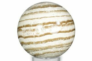 Polished Banded Aragonite Sphere - Morocco #326840
