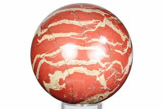 Polished Red Jasper Sphere with Agate Seams - South Africa #326842