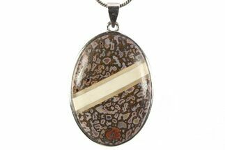 Dinosaur Bone (Gembone) Pendant With Mammoth Ivory #327647