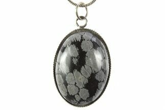 Snowflake Obsidian Pendant (Necklace) - Includes Chain #327651