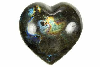 Flashy Polished Labradorite Heart - Madagascar #327254