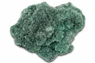 Frosted, Octahedral Green Fluorite Crystal Cluster - China #329337