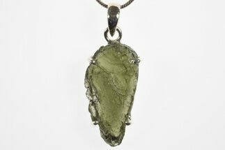 Green Moldavite Tektite Pendant ( g) - Czech Republic #329431