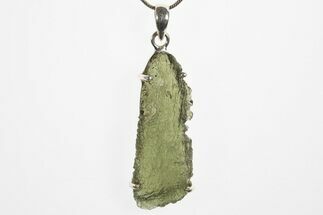 Green Moldavite Tektite Pendant ( g) - Czech Republic #329433