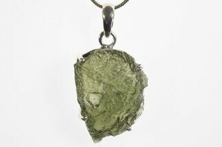 Green Moldavite Tektite Pendant ( g) - Czech Republic #329437