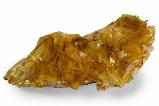 Lustrous Yellow-Orange Bladed Barite Crystal Cluster - Peru #330477