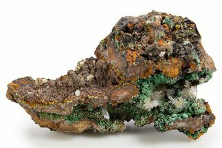 Fibrous Malachite and Hemimorphite Crystals on Limonite - Mexico #330592