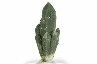 Green Hedenbergite Included Quartz Cluster - Mongolia #331881