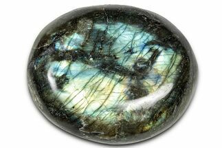 Flashy, Polished Labradorite Palm Stone - Madagascar #334207