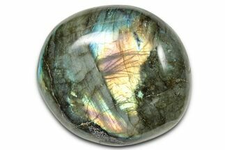 Flashy, Polished Labradorite Palm Stone - Madagascar #334243