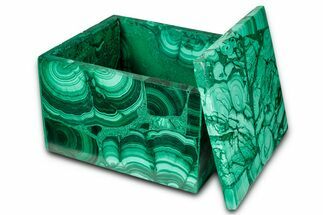 Wide Malachite Jewelry Box - DR Congo #335697