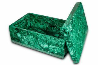 Wide Malachite Jewelry Box - DR Congo #335720