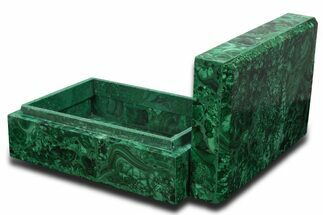 Wide Malachite Jewelry Box - DR Congo #335811