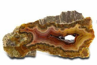 Polished Banded Fortification Agate Section - Turkey #336243