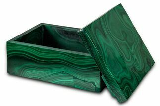 Wide Malachite Jewelry Box - DR Congo #335813