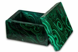 Wide Malachite Jewelry Box - DR Congo #335841
