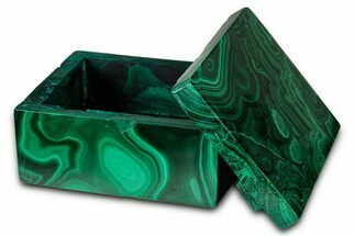 Wide Malachite Jewelry Box - DR Congo #335852