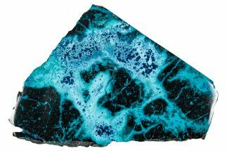 Vibrant Chrysocolla and Shattuckite Slab - Mexico #337012