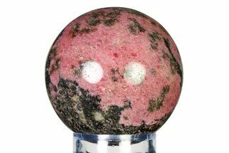 Polished Rhodonite Sphere - Madagascar #337257