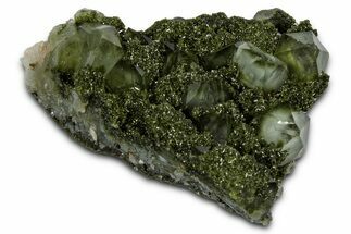 Quartz Crystals on Pistachio-Green Epidote - Turkey #337464