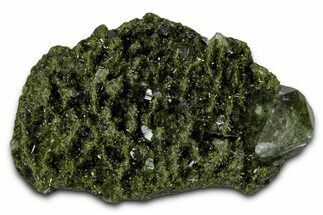 Sparkling Dark Green Epidote Crystals with Quartz - Turkey #337470