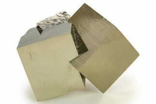 Shiny, Natural Pyrite Cube Cluster - Navajun, Spain #337907