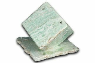 Polished Blue Caribbean Calcite Cube with Base - Pakistan #338316