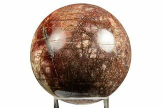 Polished Vibrant Red Feldspar Sphere - Madagascar #338365