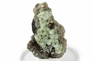 Fluorescent Hyalite Opal over Schorl and Smoky Quartz - Nambia #338061