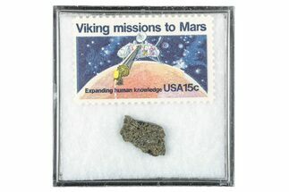 Martian Meteorite ( g) Slice - With Viking Mission Stamp #340041