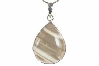 Striped Flint Pendant (Necklace) - Sterling Silver #339820