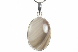 Striped Flint Pendant (Necklace) - Sterling Silver #339822