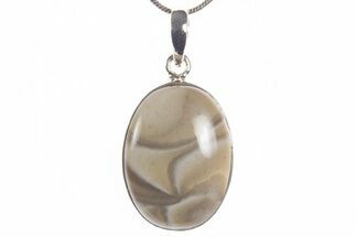 Striped Flint Pendant (Necklace) - Sterling Silver #339823