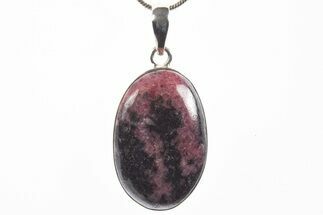 Polished Rhodonite Pendant (Necklace) - Sterling Silver #339844